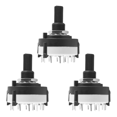 Enwye Drehschalter, 1-polig, 12-stufig, Bandwahlschalter, 1 Deck Für TV, Radio, Haushaltsgeräte, 3 Stück von Enwye