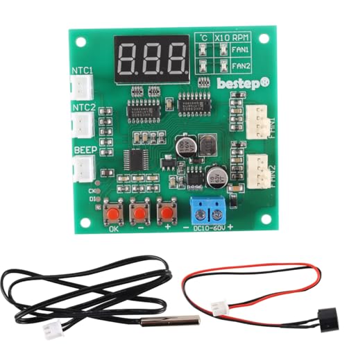 Enwye Zweikanal-PWM-4-Pin-Lüftersteuerung 12 V 24 V 48 V Thermischer Drehzahlregler mit Temperatur-/Drehzahlanzeige und Stoppalarm Enwye Zweikanal-PWM-4-Pin-Lüftersteuerung 12 V 24 V 48 V Thermischer Drehzahlregler mit Temperatur-/Drehzahlanzeige und Stoppalarm von Enwye