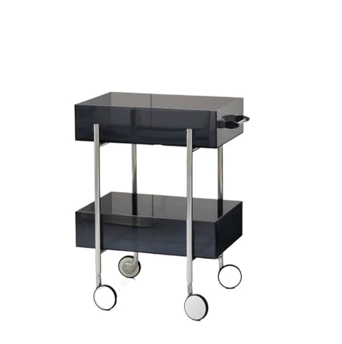 Beistelltisch Acrylwagen, multifunktionaler Küchen-Snack, mehrschichtiges Lagerregal, einfache Wohnzimmermöbel, Sofa-Beistelltisch(Black) von EnxJire
