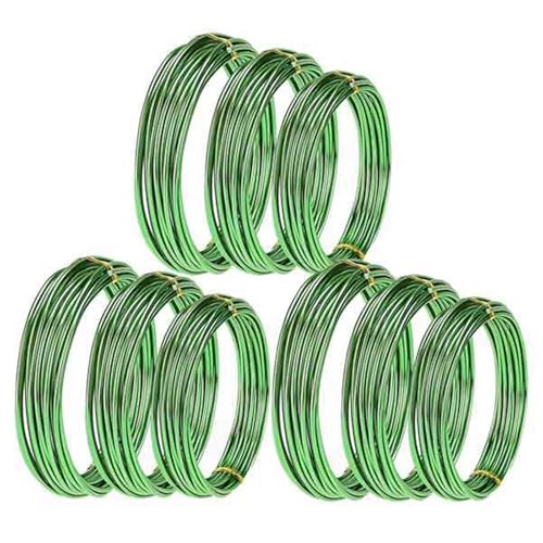 Bonsai-Aluminiumdraht 9 Rollen Bonsai-Drähte, eloxierter Aluminium-Bonsai-Trainingsdraht in 3 Größen (1,0 mm, 1,5 mm, 2,0 mm), insgesamt 147 Fuß von EnxJire