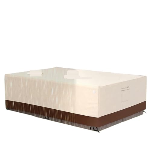 EnxJire Abdeckung für Gartenmöbel 420D Heavy Duty Outdoor-Gartenmöbelabdeckung for Sofa, Tisch, Stuhl, Terrasse, wasserdicht, Winddicht, UV-Schutz gegen Regen und Schnee(Silver,205x104x71cm) von EnxJire