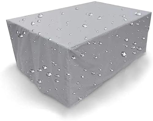 EnxJire Abdeckung für Gartenmöbel 72 Größen Oxford Tuch Möbel staubdichte Abdeckung for Rattan Tisch Cube Stuhl Sofa wasserdichte Regen Garten Terrasse Schutzhülle(Silver,255x255x80cm) von EnxJire