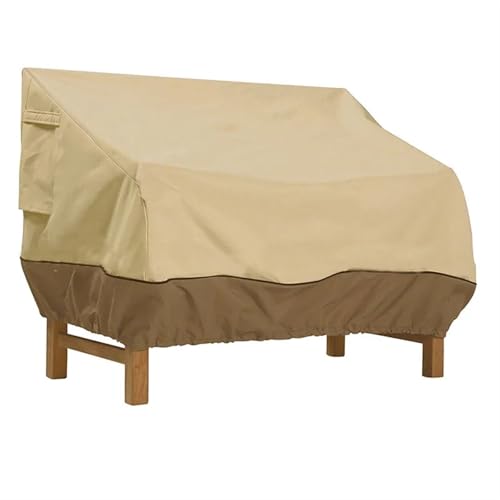 EnxJire Abdeckung für Gartenmöbel Outdoor Sofa Stühle Abdeckung Garten Möbel Staubdicht Wasserdicht Protector Atmungsaktive Oxford Tuch Balkon Sofa Schutzhülle(Beige and Coffee,85x80x91.5cm) von EnxJire