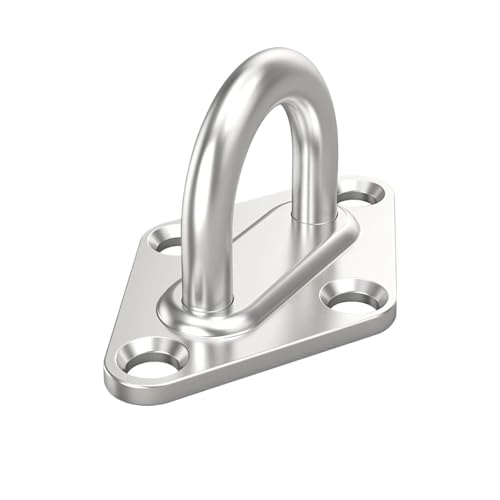 EnxJire Augplatte Edelstahl 1–10 Stück Klammerring-Wandhaken, strapazierfähig, festes Polster, Ösenplatte, U-förmige Hängemattenhaken, Decktür-Schnalle, Hardware-Zubehör(M6,10pcs) von EnxJire