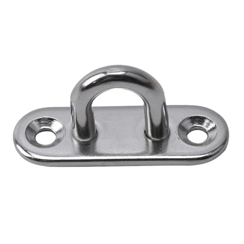 EnxJire Augplatte Edelstahl 2 Stück Haken Augenplatte Heavy Duty Stahl Edelstahl Pad Mount Wand U Boot Deckenaufhänger Ring Garage Hängematte(2pcs 304-M5) von EnxJire