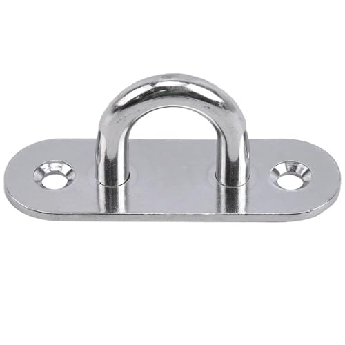 EnxJire Augplatte Edelstahl 2 Stück Haken Augenplatte Heavy Duty Stahl Edelstahl Pad Mount Wand U Boot Deckenaufhänger Ring Garage Hängematte(2pcs 304-M8) von EnxJire