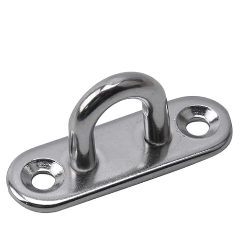 EnxJire Augplatte Edelstahl 2 Stück Haken Augenplatte Heavy Duty Stahl Edelstahl Pad Mount Wand U Boot Deckenaufhänger Ring Garage Hängematte(304-M5 4.5x1.5x2cm) von EnxJire