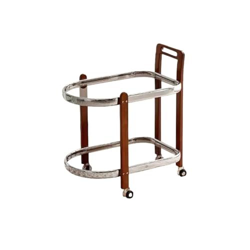 EnxJire Beistelltisch Glas Sofa Beistelltisch Kleiner Trolley Mit Rädern Transparenter Eck Couchtisch Design Nachttisch(Transparent-A) von EnxJire