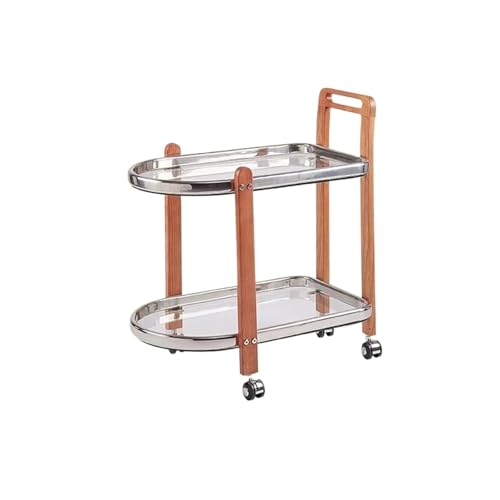 EnxJire Beistelltisch Glas Sofa Beistelltisch Kleiner Trolley Mit Rädern Transparenter Eck Couchtisch Design Nachttisch(Transparent-B) von EnxJire