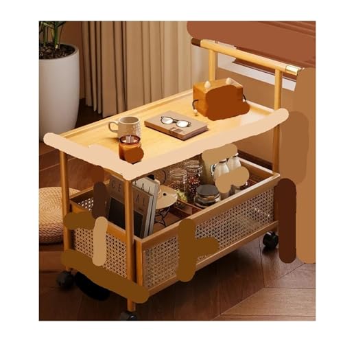 EnxJire Beistelltisch Lagerung Maniküre Salon Trolley Rollwagen Friseur Mit Rädern Salon Trolley Möbel(Brown1) von EnxJire