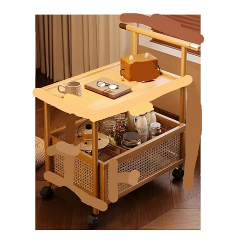 EnxJire Beistelltisch Lagerung Maniküre Salon Trolley Rollwagen Friseur Mit Rädern Salon Trolley Möbel(Khaki1) von EnxJire