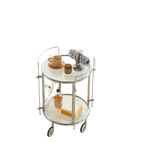 EnxJire Beistelltisch Transparenter Glas-Beistelltisch, Balkon-Eck-Couchtisch, Organizer, Kleiner Rollwagen EnxJire Beistelltisch Transparenter Glas-Beistelltisch, Balkon-Eck-Couchtisch, Organizer, Kleiner Rollwagen von EnxJire
