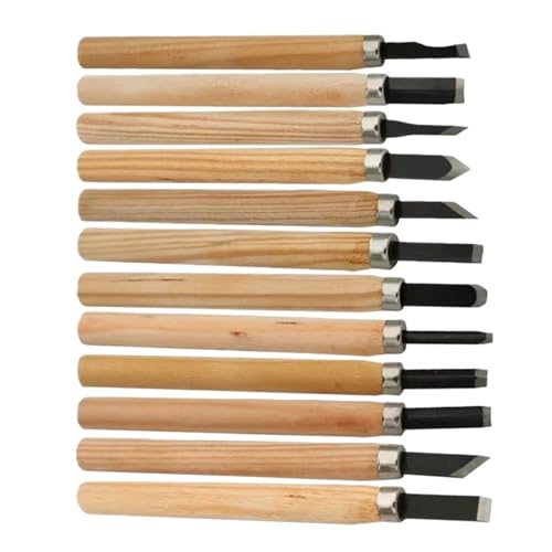 EnxJire Holz Schnitzwerkzeug Set 12 Stück Holzschnitzmeißel Messer for grundlegende Holzschnitt-DIY-Werkzeuge und detaillierte Holzbearbeitungsbeitel-Handwerkzeuge EnxJire Holz Schnitzwerkzeug Set 12 Stück Holzschnitzmeißel Messer for grundlegende Holzschnitt-DIY-Werkzeuge und detaillierte Holzbearbeitungsbeitel-Handwerkzeuge von EnxJire