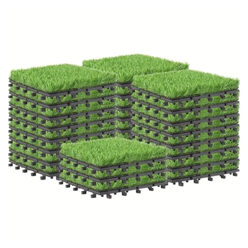 EnxJire Ineinandergreifende Rasenfliesen 1 Stück PrimeZone ineinander greifende Kunstrasenfliesen for Terrasse, Balkon, Hinterhof, Kunstrasenboden, 30 x cm von EnxJire