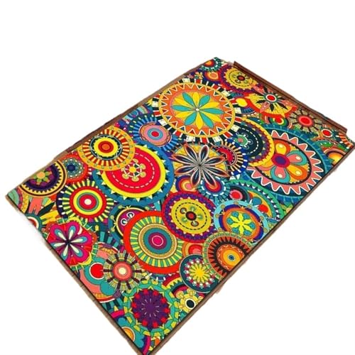 EnxJire Outdoor-Teppich Floral Bereich Teppich for Badezimmer Eingang Flur Dekor weiche Fußmatte geometrische Muster Bodenmatte(Type 14,60x90cm 24x36 inch) von EnxJire