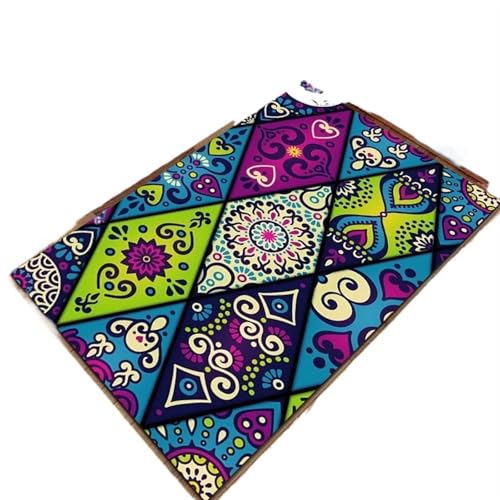 EnxJire Outdoor-Teppich Floral Bereich Teppich for Badezimmer Eingang Flur Dekor weiche Fußmatte geometrische Muster Bodenmatte(Type 16,100x150cm 39x59 inch) von EnxJire