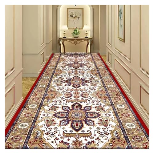EnxJire Outdoor-Teppich Flur Teppich Eingangstür Waschbar Home Veranda Zimmer Dekor Schlafzimmer Nachttisch Erker Balkon Gang Matte Langer Bereich(Type 6,120X200CM) von EnxJire