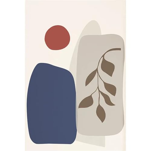 EnxJire Outdoor-Teppich Geometrischer Blatt-dekorativer Teppich for Schlafzimmer, Arbeitszimmer, Balkon, Bad, Restaurant, Küche, Bodenmatte, Teppiche(Type 3,50x80cm) von EnxJire