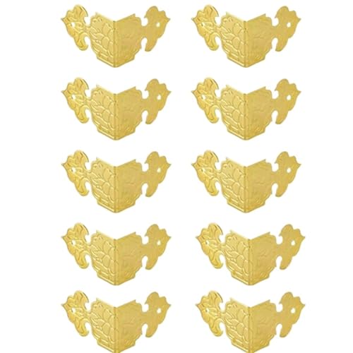 EnxJire Protections d'angle Pour plinthes en métal 10 stücke Antike Ecke Protektoren Schmuck Brust Geschenk Box Holz Fall Rand Abdeckung Protector Schutz Möbel Beschläge(Color 1) von EnxJire