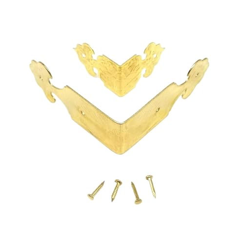 EnxJire Protections d'angle Pour plinthes en métal 12 Stück Dekorativer Eckenschutz Kantenschutz for Schmucktruhe Weingeschenkbox Holzkiste Tisch Schreibtisch Bronze Goldene Nägel(25mm Color 1) von EnxJire
