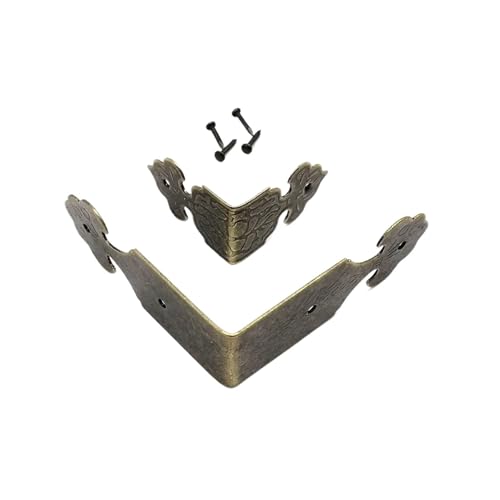 EnxJire Protections d'angle Pour plinthes en métal 12 Stück Dekorativer Eckenschutz Kantenschutz for Schmucktruhe Weingeschenkbox Holzkiste Tisch Schreibtisch Bronze Goldene Nägel(25mm Color 2) von EnxJire