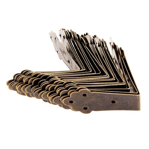 EnxJire Protections d'angle Pour plinthes en métal 20/12/4 Stück Vintage Möbelbeschläge Holzbox Eckenschutz Blumenecken Klammern Dekorative Möbel Dekor Box Ecke(89x19.5mm 12pcs) von EnxJire