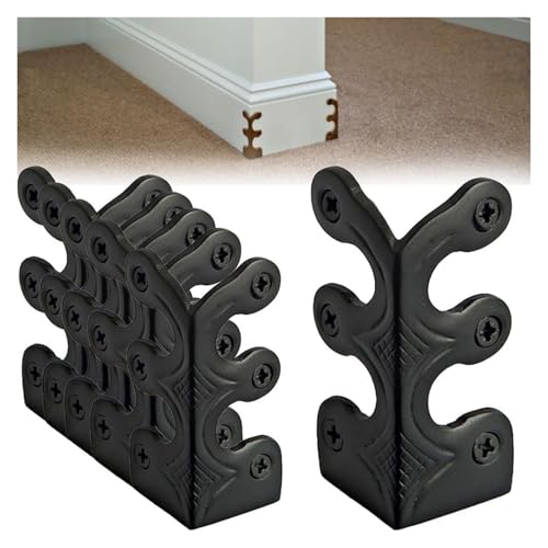 Protections d'angle Pour plinthes en métal 6 PCS Ecke Protektoren Sockel Messing Basis Bord Holz Box Solide Ecke Schutz Dekorative(Black) von EnxJire