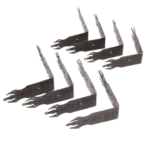 EnxJire Protections d'angle Pour plinthes en métal 8 Stück Vintage Kofferecken Muster Geschnitzte Ecken Klammern Dekorative Möbelbox Ecken Bronzeton mit Nagel(70X29mm) von EnxJire