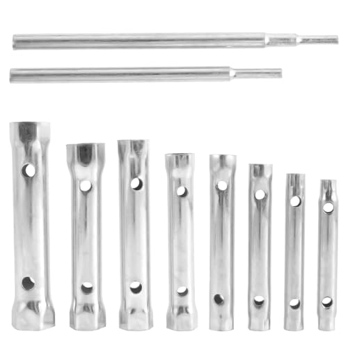 EnxJire Rohrsteckschlüsselsatz 10/20Pcs Rohr Schraubenschlüssel Dusche Ventil Buchse Set Carbon Stahl Doppel-Ended Tap Installation(10pcs) von EnxJire