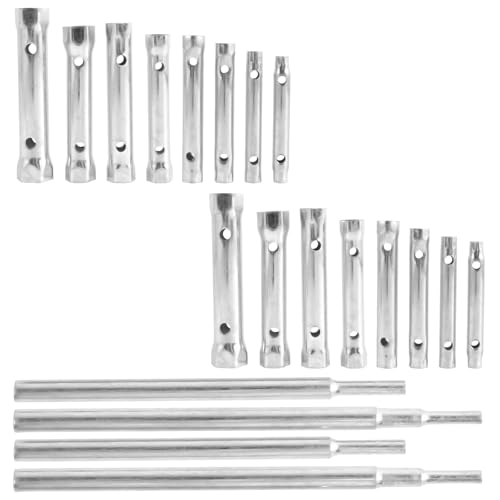 EnxJire Rohrsteckschlüsselsatz Doppelseitiger Rohrschlüsselsatz, Wasserhahnschlüssel, Rohr, Duschventil, Steckdose aus Kohlenstoffstahl, Klempner, verlängerte Zündkerze(20pcs) von EnxJire