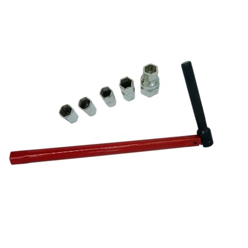 EnxJire Rohrsteckschlüsselsatz Steckschlüssel-Wasserhahn-Set, 8 mm bis 13 mm, Klempner-Rückmutter-Set, Sanitärwerkzeug, Badezimmer-Wasserhahn-Reparatur-Werkzeug, Schraubenschlüssel(Red) von EnxJire