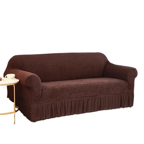 EnxJire Sofabezug mit Rock 1/2/3/4 Sitz Sofa Schonbezug mit Rock Einfach Anzubringen for Wohnzimmer Couch Abdeckung Waschbar(Color 11,3-Seater-190-230cm) von EnxJire