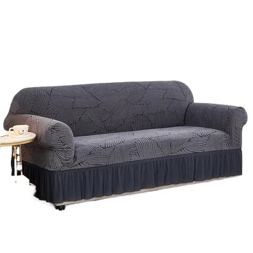 EnxJire Sofabezug mit Rock 1/2/3/4 Sitz Sofa Schonbezug mit Rock Einfach Anzubringen for Wohnzimmer Couch Abdeckung Waschbar(Color 12,3-Seater-190-230cm) von EnxJire