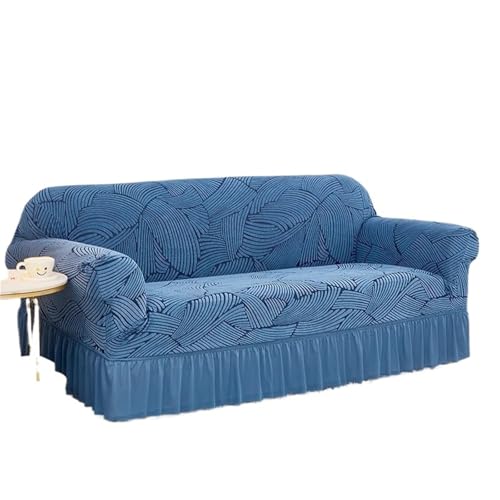 EnxJire Sofabezug mit Rock 1/2/3/4 Sitz Sofa Schonbezug mit Rock Einfach Anzubringen for Wohnzimmer Couch Abdeckung Waschbar(Color 14,3-Seater-190-230cm) von EnxJire