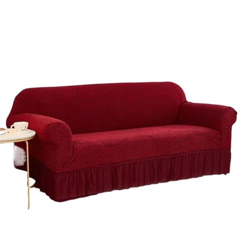 EnxJire Sofabezug mit Rock 1/2/3/4 Sitz Sofa Schonbezug mit Rock Einfach Anzubringen for Wohnzimmer Couch Abdeckung Waschbar(Color 15,4-Seater-230-300cm) von EnxJire