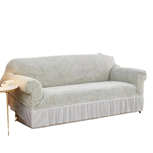 EnxJire Sofabezug mit Rock 1/2/3/4 Sitz Sofa Schonbezug mit Rock Einfach Anzubringen for Wohnzimmer Couch Abdeckung Waschbar(Color 16,1-Seater-90-140cm) von EnxJire