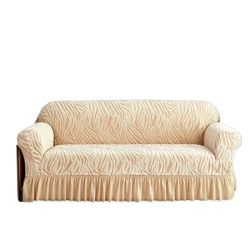 EnxJire Sofabezug mit Rock 1/2/3/4 Sitz Sofa Schonbezug mit Rock Einfach Anzubringen for Wohnzimmer Couch Abdeckung Waschbar(Color 4,3-Seater-190-230cm) von EnxJire
