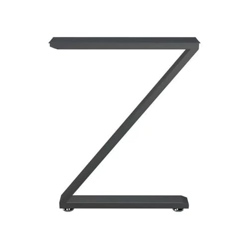 EnxJire Tischbeine Metall Z-förmiger Eisenkunst-Couchtischfuß, einfaches Metallarbeitstischbeinzubehör, Basisbeine(Pair of Two Black) von EnxJire