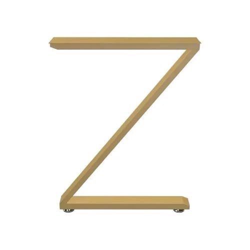 EnxJire Tischbeine Metall Z-förmiger Eisenkunst-Couchtischfuß, einfaches Metallarbeitstischbeinzubehör, Basisbeine(Pair of Two Golden) von EnxJire