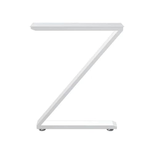 EnxJire Tischbeine Metall Z-förmiger Eisenkunst-Couchtischfuß, einfaches Metallarbeitstischbeinzubehör, Basisbeine(Pair of Two White) von EnxJire