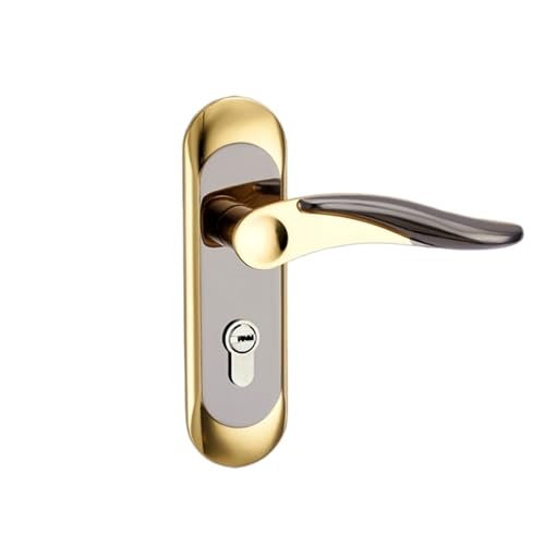 EnxJire Türgriffe Innentürschloss mit Schlüsseln Sicherheitsschloss for Schlafzimmer Türgriffschloss aus Aluminiumlegierung Toilettentürschloss Türbeschläge(Gold) von EnxJire