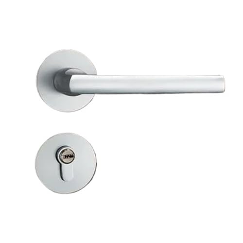 EnxJire Türgriffe Schwarzer Aluminium-Türgriff Innen Schlafzimmer Türschloss Split Silent Türbeschläge(White) von EnxJire