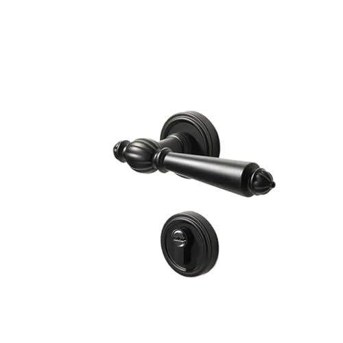 EnxJire Türgriffe Türschloss Griff Schlafzimmer Hotel Apartment Zimmer Badezimmer Büro Türgriff Haushalt Leises Schloss Körper Einzelset(Black) von EnxJire