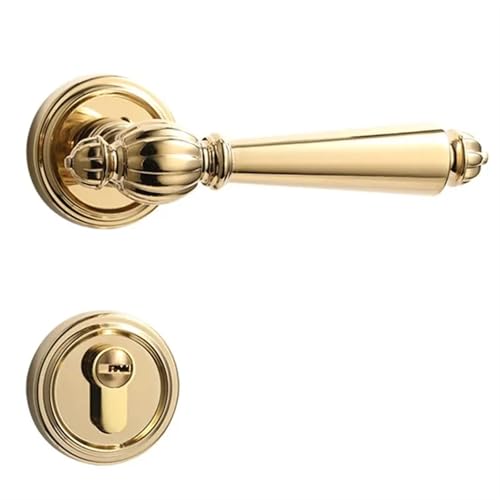 EnxJire Türgriffe Türschloss Griff Schlafzimmer Hotel Apartment Zimmer Badezimmer Büro Türgriff Haushalt Leises Schloss Körper Einzelset(Gold) von EnxJire