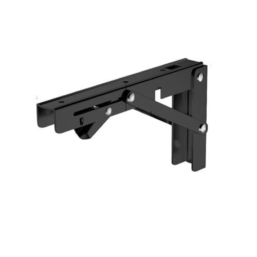 Klappkonsole Schwerlast 2 STÜCKE Dreieckige Klapphalterung in mehreren Größen, Regal, Tisch, Schreibtisch, schwebendes, zusammenklappbar, platzsparend, DIY-Wandhalterung(Black 8 inch) von EnxJire