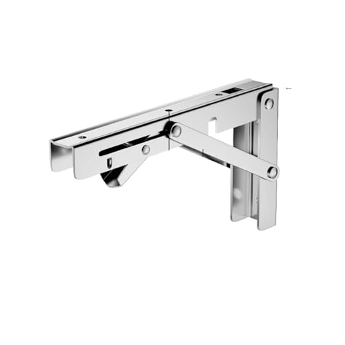 Klappkonsole Schwerlast 2 STÜCKE Dreieckige Klapphalterung in mehreren Größen, Regal, Tisch, Schreibtisch, schwebendes, zusammenklappbar, platzsparend, DIY-Wandhalterung(Silvery 18 inch) von EnxJire