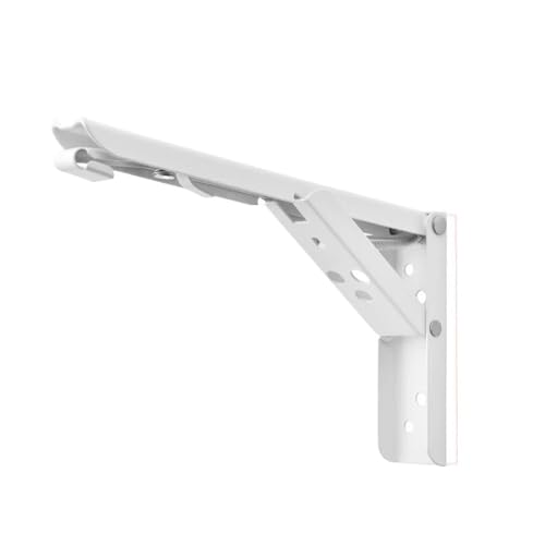 Klappkonsole Schwerlast 2 Stück 8"-14" Klappbare Regalhalterung Zusammenklappbare Hardware for Tischarbeit RV Auto Platzsparend(8 Inch White) von EnxJire