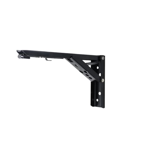 Klappkonsole Schwerlast 2 Stück Faltbare Regalwinkelhalterung Lagerregal Dreieck Auto Open Stahlstützwand Große Regale Schwimmende Regalhalterungen(12 inches black 2pcs) von EnxJire