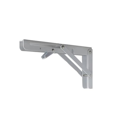 Klappkonsole Schwerlast 2 Stück Klappregalhalterungen, zusammenklappbare L-Tischscharniere zur Wandmontage for Bank und Tisch mit Schrauben(2pcs white 12inch) von EnxJire
