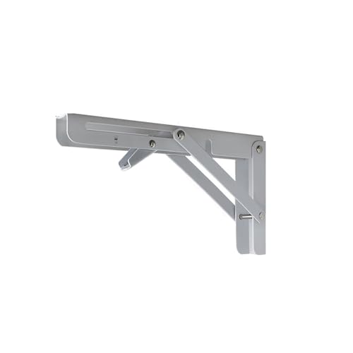 Klappkonsole Schwerlast 2 Stück Klappregalhalterungen, zusammenklappbare L-Tischscharniere zur Wandmontage for Bank und Tisch mit Schrauben(2pcs white 8inch) von EnxJire